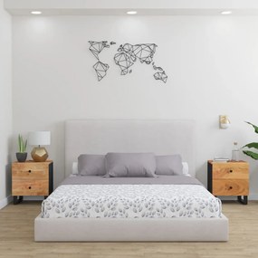 Comodini 2pz 40x33x46 Cm İn Legno Massello Di Acacia /