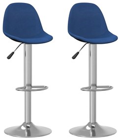 Sgabelli Da Bar 2 Pz Blu İn Tessuto /
