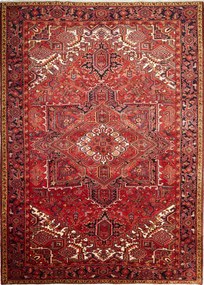 Heriz Tappeto 350 x 250 Rosso (Iran) Annodato A Mano