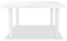 Tavolo da Giardino Bianco 126x76x72 cm in Plastica