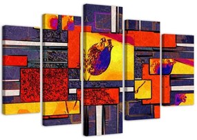 Quadro su tela 5 pannelli Astrazione colorata  Dimensioni Tappeti 100x70