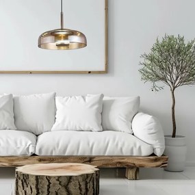 Lampadario LED a sospensione con filo VETRO LED/6W/230V diametro 23 cm beige/nero