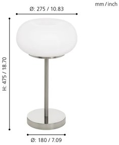 Eglo 98658 - LED RGB Lampada da tavolo dimmerabile OPTICA-C LED/16W/230V