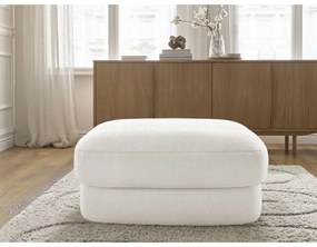 Poggiapiedi bianco con rivestimento in bouclé Leonore – Bobochic Paris