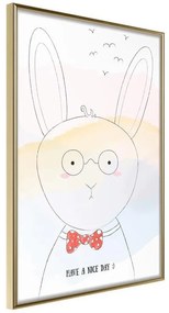 Poster  Polite Bunny  Cornice Quadri Cornice d'oro, Larghezza x Altezza Home decor 40x60