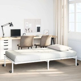 Giroletto Senza Materasso Pieghevole Bianco 100x190 Cm Acciaio /