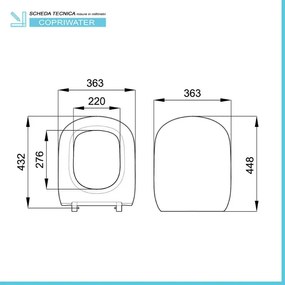 Copriwater compatibile wc Dolomite serie Gemma 2 con chiusura standard