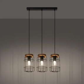 Sollux SL.1264 - Lampadario a sospensione con filo GOTTO 3xE27/15W/230V nero