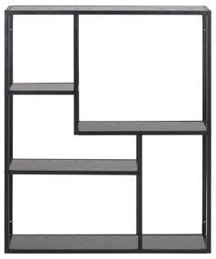 Libreria da parete nera-color legno naturale effetto frassino 75x91 cm Seaford - Actona