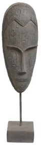 Statua Decorativa Grigio Maschera 19 x 12 x 62 cm
