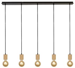 Spinny 5lt bar pendant - legno e metallo nero opaco