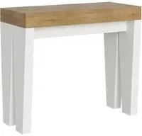 Consolle allungabile 90x40/196 cm Spimbo Mix Small piano Bianco Fra - Quercia Natura/Bianco Frassino