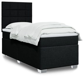Giroletto A Molle Con Materasso Nero 100x200 Cm İn Tessuto /