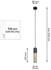 Lampadario a sospensione con filo MELODY 1xE27/15W/230V nero