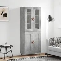 Credenza Grigio Cemento 69,5x34x180 cm in Legno Multistrato 3198317