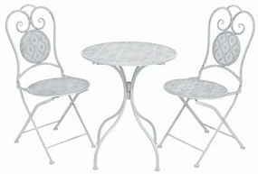 Set da bistrò 3 pz in acciaio bianco grigiastro