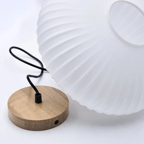 Lampadario a sospensione con filo HARMONY 1xE27/15W/230V diametro 30 cm bianco/quercia