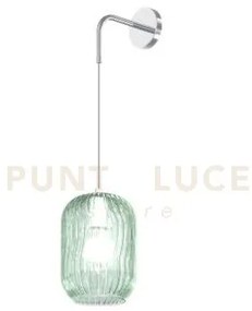 Applique regolabile cromo 1 luce vetro verde 1181cr-a-ve