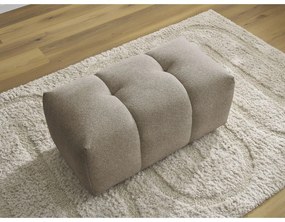 Poggiapiedi beige con rivestimento in ciniglia Roxelane – Bobochic Paris