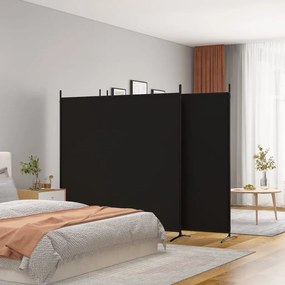 Divisorio A 4 Pannelli Nero 698x180 Cm İn Tessuto /