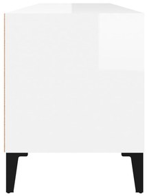 Mobile Porta TV Bianco Lucido 100x34,5x44,5cm Legno Multistrato