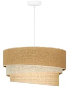 Duolla - Lampadario a sospensione con filo YUTE TRIO 1xE27/15W/230V diametro 45 cm marrone/grigio/beige