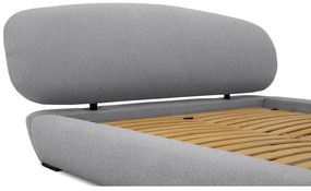 Letto matrimoniale imbottito grigio con doghe in legno 160x200 cm Odette - Scandic