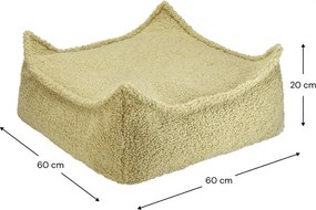 Pouf a sacco per bambini verde con rivestimento in bouclé Square – Wigiwama