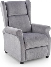Poltrona reclinabile imbottita Agustin in grigio - H 107-83 cm