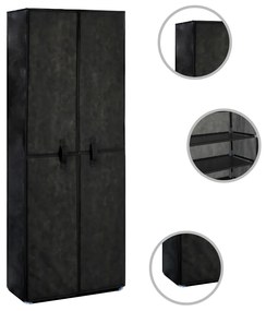 Scarpiera Nera 60x30x166 Cm İn Tessuto /