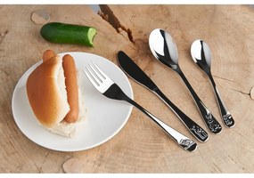 Posate per bambini in acciaio inox argento 4 pezzi Forest Animals - Zilverstad