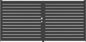 Cancello manuale battente Maia120-20 ALBA in alluminio grigio antracite, apertura centrale, L 300 x H 190 cm