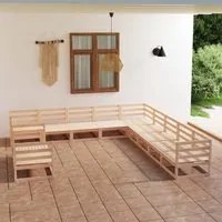 Set Divani da Giardino 11 pz in Legno Massello di Pino 3075934