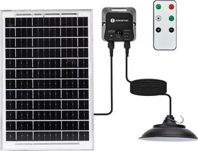 Aigostar - Lampada solare a LED sospesa su cavo con sensore LED/3,7V 6000 mAh IP65 + telecomando