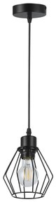 Lampadario a sospensione con filo 1xE27/35W/230V diametro 18 cm nero