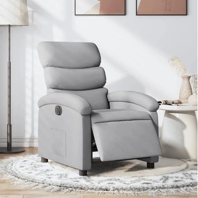 Poltrona Elettrica Reclinabile Grigio Chiaro İn Tessuto /