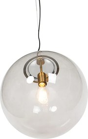 Lampada a sospensione moderna in ottone con vetro fumé 40 cm - Ball