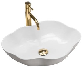 REA-U0265 - Lavabo da appoggio PEARL 38x50,5 cm ceramica/bianco lucido