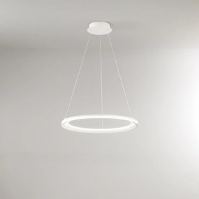 Lampadario A Sospensione Contemporaneo Edge Alluminio Bianco Led Integrato 66W