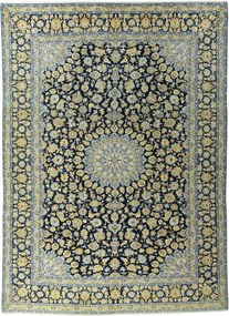 Kashan Tappeto 410x300 Blu (Iran) Annodato A Mano