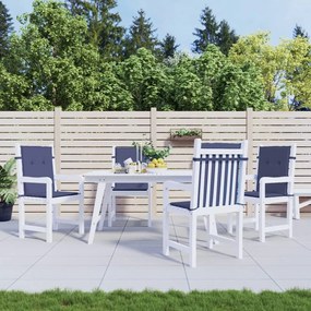 Cuscini Sedia Schienale Basso 4 Pz Blu Marino İn Tessuto /