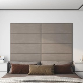 Pannelli Murali 12 Pz Grigio Chiaro 90x30 Cm Velluto 3,24 M² /
