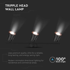 Luce Spot a LED 3xLED/5W/230V 4000K nero