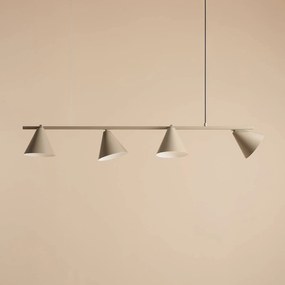 ALDEX Lampada a sospensione Form 4, metallo, a cono, a 4 luci, beige