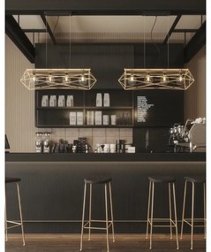 Lampadario Glamour Abraxas oro paralume oro 4x E27 LUCE AMBIENTE DESIGN