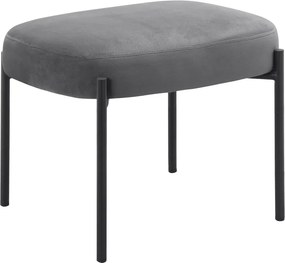 Poltrona in velluto grigio con poggiapiedi Jerry - Støraa