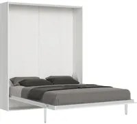 Letto a scomparsa 160 verticale Kentaro - Bianco Frassino