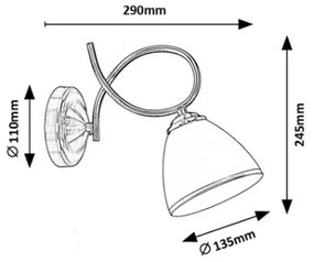 Brilagi - Lampada da parete FRED 1xE27/60W/230V, finitura bronzo