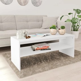 Tavolino da Salotto Bianco 100x40x40 cm in Legno Multistrato