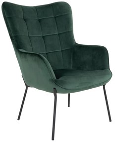 Poltrona verde con rivestimento in velluto Glasgow – Bonami Essentials